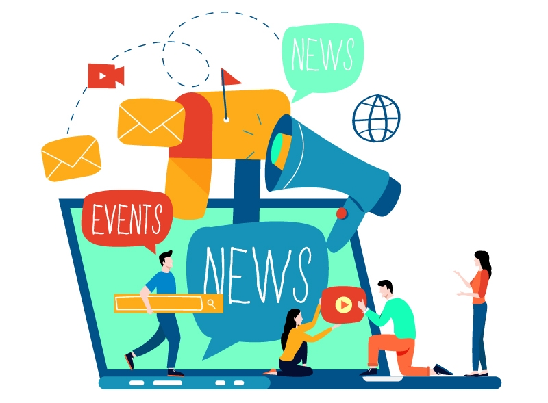 Image of news media notifying the public